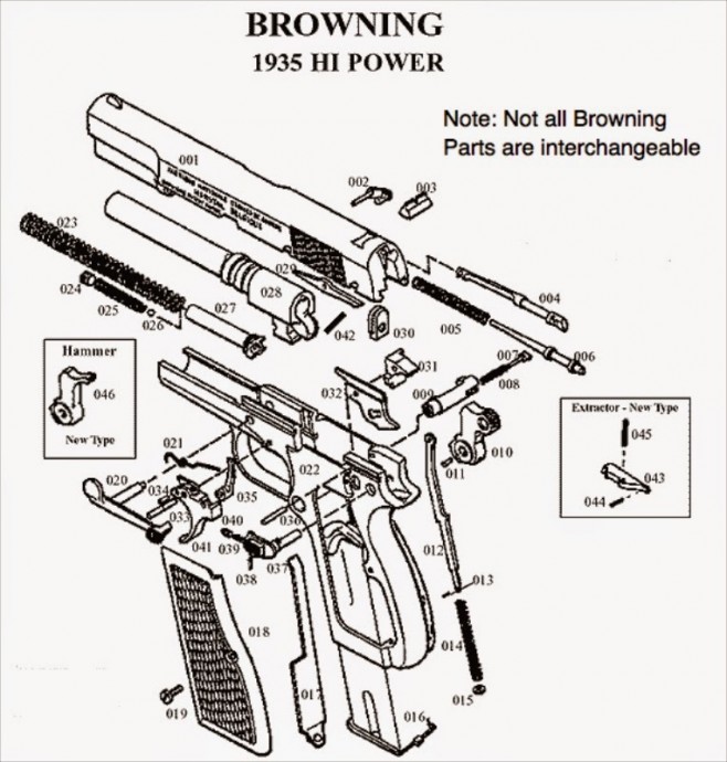 чертеж Browning Hi-Power