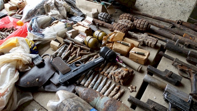 В Волгограде  у «чёрного копателя»  обнаружили арсенал оружия и боеприпасов