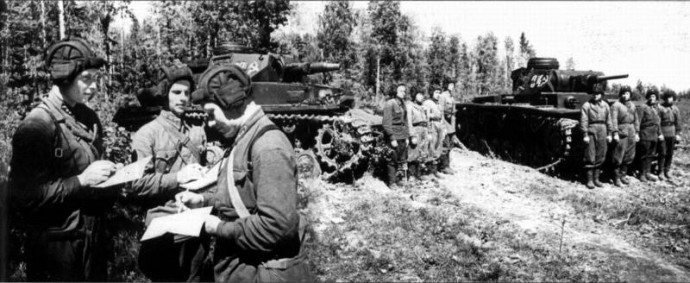 трофейные танки на Волховском фронте